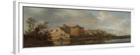 River Scene with an Inn. Dutch Style Landscape Painting-Jan Van Goyen-Framed Giclee Print