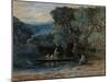 River Scene with Boat and Figures, C.1825 (W/C)-Francis Danby-Mounted Giclee Print