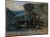 River Scene with Boat and Figures, C.1825 (W/C)-Francis Danby-Mounted Giclee Print