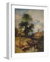 River Scene with Children (The Young Anglers), 1843-William James Muller-Framed Giclee Print