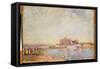 River Scene with Ducks, 1881 (Oil on Canvas)-Alfred Sisley-Framed Stretched Canvas