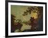 'River Scene, with Figure on Bank', c1779, (1938)-Richard Wilson-Framed Giclee Print