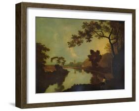 'River Scene, with Figure on Bank', c1779, (1938)-Richard Wilson-Framed Giclee Print