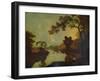 'River Scene, with Figure on Bank', c1779, (1938)-Richard Wilson-Framed Giclee Print