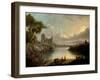 River Scene with Sea and Classical Ruins-Richard Wilson-Framed Giclee Print