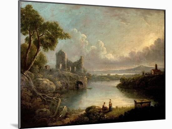 River Scene with Sea and Classical Ruins-Richard Wilson-Mounted Giclee Print