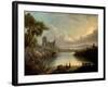 River Scene with Sea and Classical Ruins-Richard Wilson-Framed Giclee Print