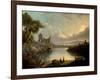 River Scene with Sea and Classical Ruins-Richard Wilson-Framed Giclee Print