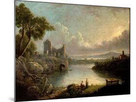 River Scene with Sea and Classical Ruins-Richard Wilson-Mounted Giclee Print