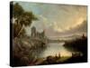 River Scene with Sea and Classical Ruins-Richard Wilson-Stretched Canvas