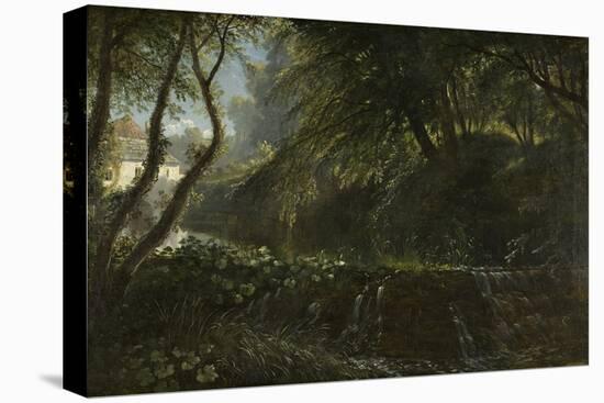 River Scene with Weir and Mill, C.1823-Francis Danby-Stretched Canvas