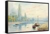 River Scene-Myles Birket Foster-Framed Stretched Canvas