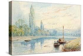 River Scene-Myles Birket Foster-Stretched Canvas