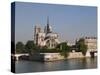 River Seine and Notre Dame Cathedral, Paris, France, Europe-Pitamitz Sergio-Stretched Canvas