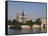 River Seine and Notre Dame Cathedral, Paris, France, Europe-Pitamitz Sergio-Framed Stretched Canvas