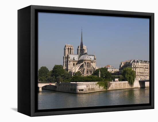 River Seine and Notre Dame Cathedral, Paris, France, Europe-Pitamitz Sergio-Framed Stretched Canvas