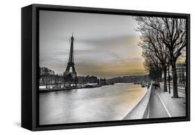 River Seine and The Eiffel Tower-Assaf Frank-Framed Stretched Canvas