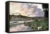 River Seine at Bougival, C1870-Claude Monet-Framed Stretched Canvas