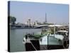 River Seine at Port Des Champs Elysees, Paris, France-Hans Peter Merten-Stretched Canvas