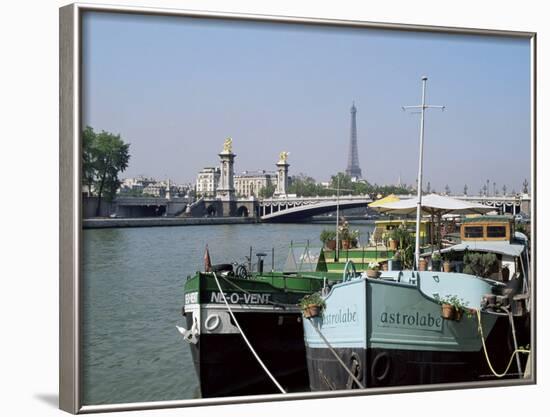 River Seine at Port Des Champs Elysees, Paris, France-Hans Peter Merten-Framed Photographic Print