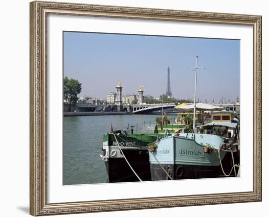 River Seine at Port Des Champs Elysees, Paris, France-Hans Peter Merten-Framed Photographic Print