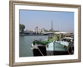 River Seine at Port Des Champs Elysees, Paris, France-Hans Peter Merten-Framed Photographic Print