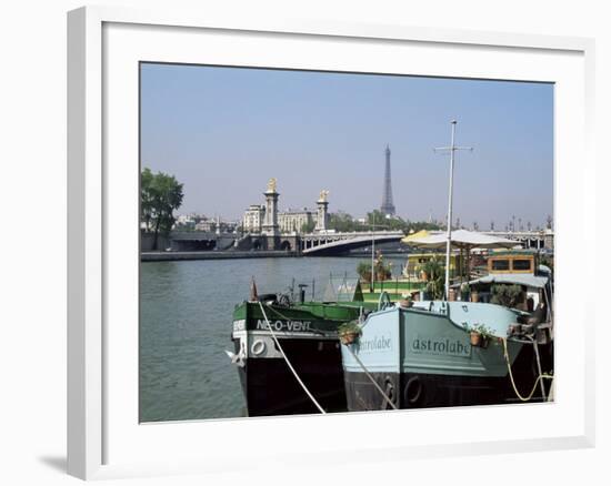River Seine at Port Des Champs Elysees, Paris, France-Hans Peter Merten-Framed Photographic Print