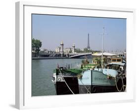 River Seine at Port Des Champs Elysees, Paris, France-Hans Peter Merten-Framed Photographic Print