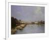 River Seine, Paris (Oil on Canvas)-Antoine Vollon-Framed Premium Giclee Print