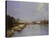 River Seine, Paris (Oil on Canvas)-Antoine Vollon-Stretched Canvas