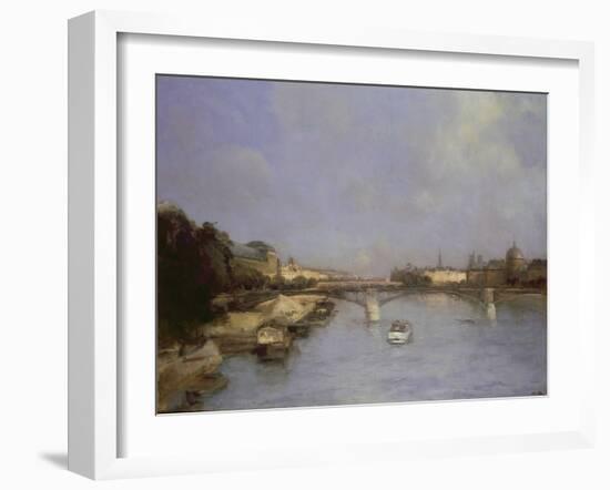 River Seine, Paris (Oil on Canvas)-Antoine Vollon-Framed Giclee Print