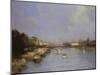 River Seine, Paris (Oil on Canvas)-Antoine Vollon-Mounted Giclee Print