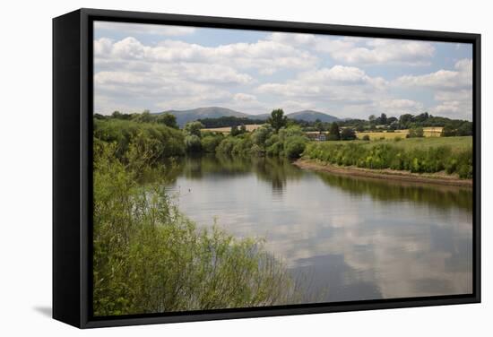 River Severn and the Malvern Hills, Near Kempsey, Worcestershire, England, United Kingdom, Europe-Stuart Black-Framed Stretched Canvas