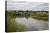 River Severn and the Malvern Hills, Near Kempsey, Worcestershire, England, United Kingdom, Europe-Stuart Black-Stretched Canvas