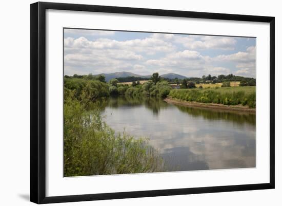 River Severn and the Malvern Hills, Near Kempsey, Worcestershire, England, United Kingdom, Europe-Stuart Black-Framed Photographic Print