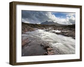 River Sligachan Tumbling over Rocks with Sgurr Nan Gillean in Distance, Glen Sligachan, Isle of Sky-Lee Frost-Framed Photographic Print