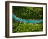 River Soca Cutting Trough Forest, Slovenia. Drone Photo.-Marcin Jucha-Framed Photographic Print