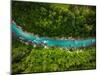 River Soca Cutting Trough Forest, Slovenia. Drone Photo.-Marcin Jucha-Mounted Photographic Print