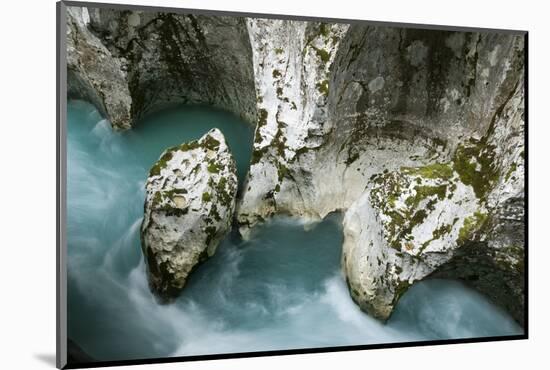 River Soca Flowing Through Velika Korita with Erosion in Rock Visible, Triglav Np, Slovenia, June-Zupanc-Mounted Photographic Print