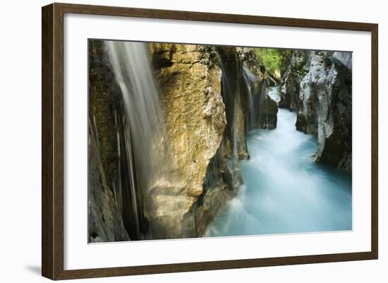 River Soca Flowing Through Velika Korita with Waterfalls, Triglav National Park, Slovenia, June-Zupanc-Framed Photographic Print