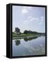 River Somme, St. Valery Sur Somme, Picardy, France-David Hughes-Framed Stretched Canvas