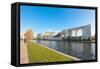 River Spree and Bundeskanzleramt in Berlin, Germany-paul prescott-Framed Stretched Canvas