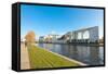 River Spree and Bundeskanzleramt in Berlin, Germany-paul prescott-Framed Stretched Canvas