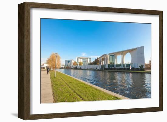 River Spree and Bundeskanzleramt in Berlin, Germany-paul prescott-Framed Photographic Print