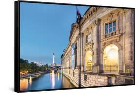 River Spree, Bode Museum and TV tower, Museum Island, Berlin, Germany-Sabine Lubenow-Framed Stretched Canvas