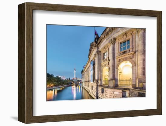 River Spree, Bode Museum and TV tower, Museum Island, Berlin, Germany-Sabine Lubenow-Framed Photographic Print