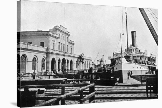 River Steamer at the Customs House, Asuncion, Paraguay, 1911-null-Stretched Canvas