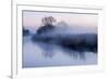 River Stour with Early Morning Mist and Frost, Near Wimborne Minster, Dorset, UK. April 2012-Ross Hoddinott-Framed Photographic Print