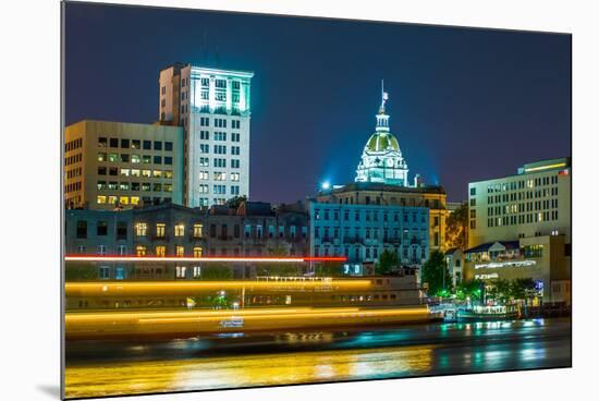 River Street at Twilight in Savannah Georgia-digidreamgrafix-Mounted Photographic Print