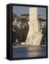 River Tagus and Monument to the Discoveries, Belem, Lisbon, Portugal, Europe-Rolf Richardson-Framed Stretched Canvas